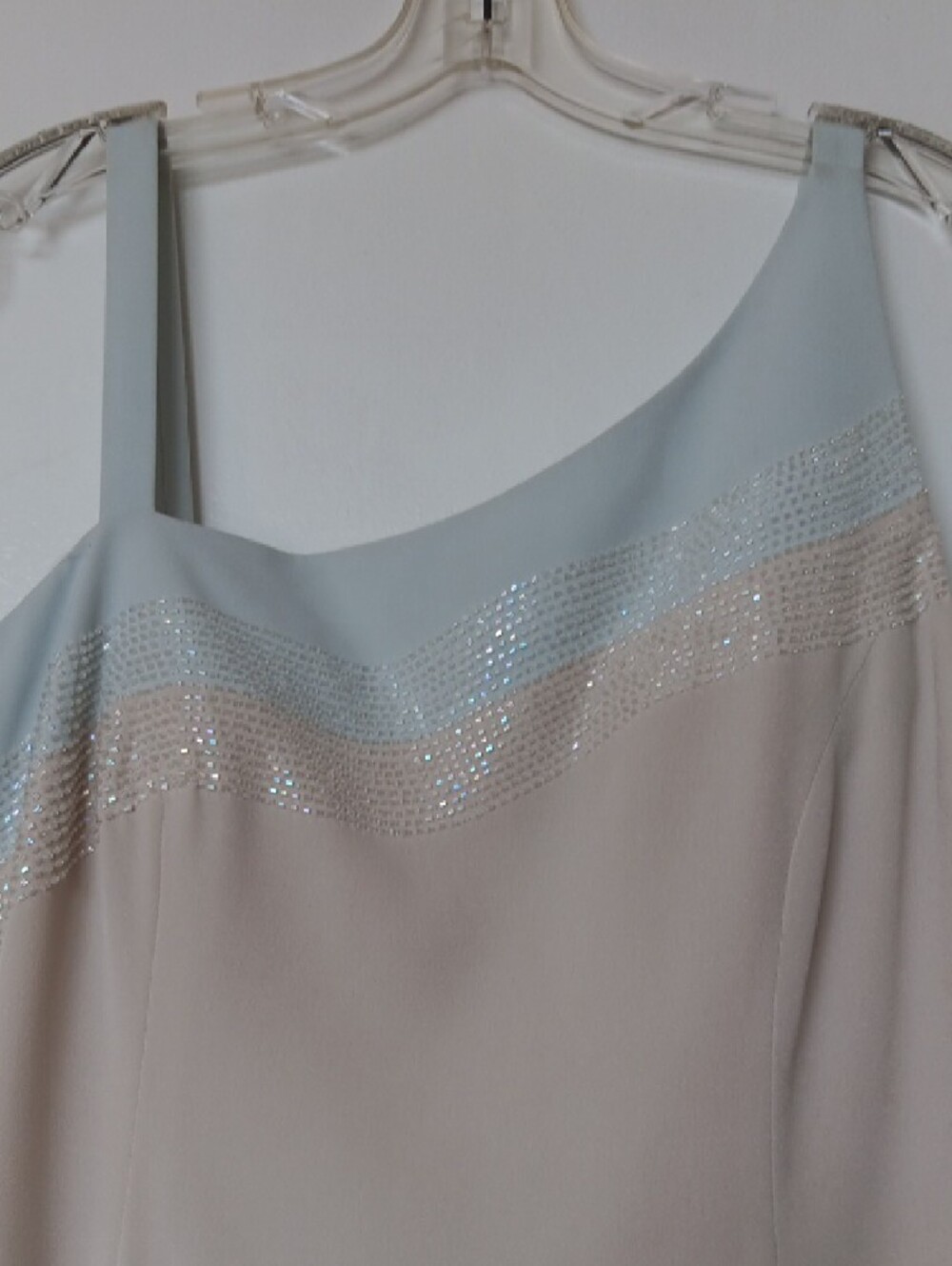 Vintage Daymor Couture Beige & Light Blue Gown - Picture 4 of 8